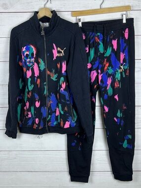 Puma x Bradley Theodore Tracksuit Set Mens Large Skull Paint Black